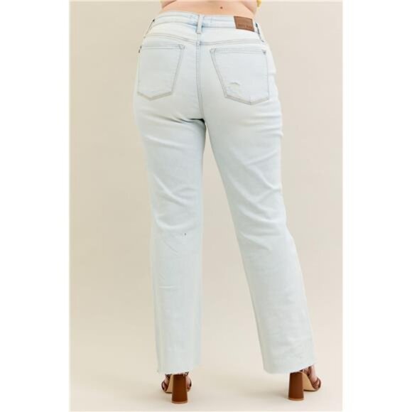 NWT Judy Blue Full Size Destroy & Fray Hem Bootcut Jeans Plus Size - Picture 7 of 7